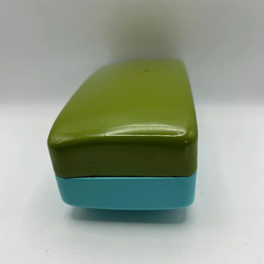 Kate Spade Eyeglass Case Turquoise Green Eye Print Retro Glam Coquette